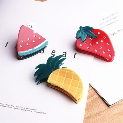 Korea Handmade Acetate Cartoon Heart Kids Children Girls Hairpins Hair clips Hair Claws Head wear Accessories-GMKHRP011C5