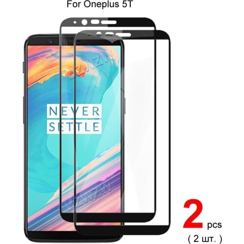 2pcs For OnePlus 5T Full Cover Tempered Glass Screen Protector Protective Glass Guard Film