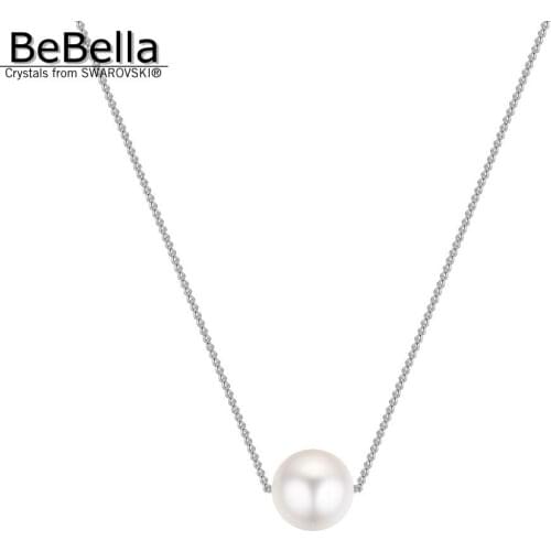 BeBella ball pearl pendant necklace with Crystals from Swarovski Elements fashion jewelry for women girl kids birthday gift