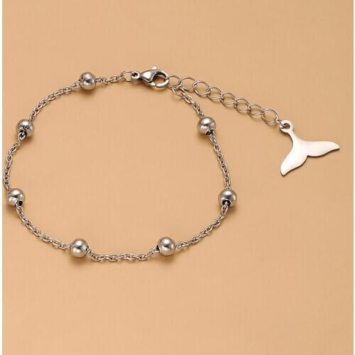 Women Simple Natural Charming Adjustable Chain Dolphin Tail Bracelet Jewelry Party Gift Fashion Bracelet Jewelry Accessory