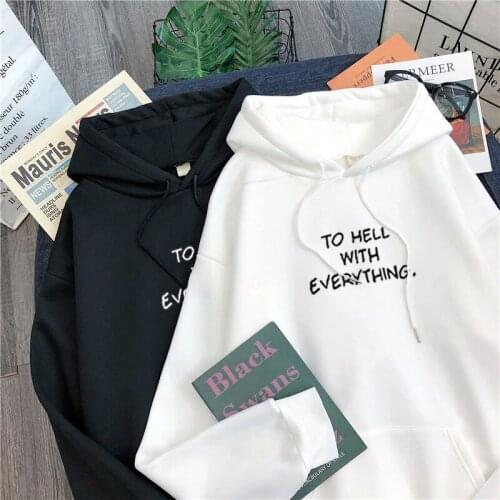 NEW Sweatshirts velvet winter Womens Harajuku letter printing Hooded Female Nice Cotton Thicken Warm Hoodies Lady Autumn Tops