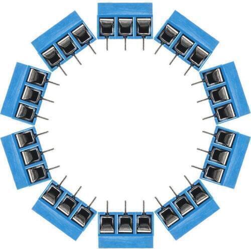 10PCS KF301-3P 5.08mm 3 Pin Connect Terminal Screw Terminal Connector blue