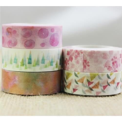 Ayron 1pcs 15mm*10m bubble&Watercolor Painting Washi Tape Adhesive Craft Tape DIY Scrapbooking Sticker Masking Craft Tape