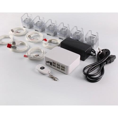 3 Set/Lot) Mobile 6 Ports Security Alarm Solutions Cell Phone Retail Display Security Stand With Charging