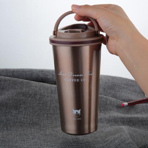 500ML Double Wall Stainless Steel Vacuum Jars Car Thermos Travel Mug Portable Thermos Portable Drink Coffee Tea Cup