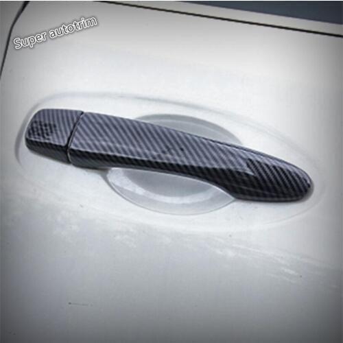 Lapetus Accessories Exterior Door Handle Catch Cap Cover Trim ABS Fit For Nissan Rogue / X-trail 2014 - 2020 Carbon Fiber Look