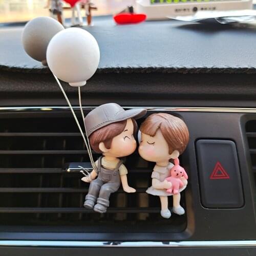 1 pari Lovely Couple Car Air Vent Freshener Perfume Clip Aromas Diffuser Decor Air Conditioning Perfume Clip Flavoring For Cars
