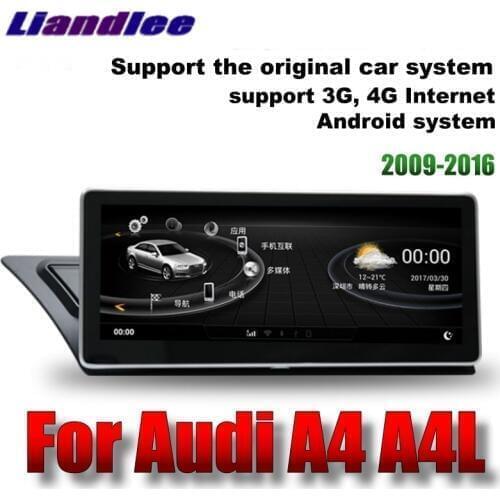 Liandlee Car Multimedia Player NAVI 10.25inch For Audi A4 A4L B8 8K 2008~2016 MMI Original Car Style Radio Stereo GPS Navigation