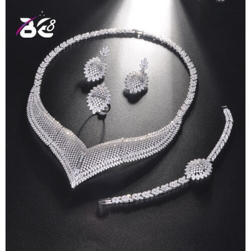 Be 8 Luxury Bridal Wedding Jewelry Sets for Women New Sparkling AAA Zircon Paved Copper Fashion Bridesmaid Jewelry Set S208
