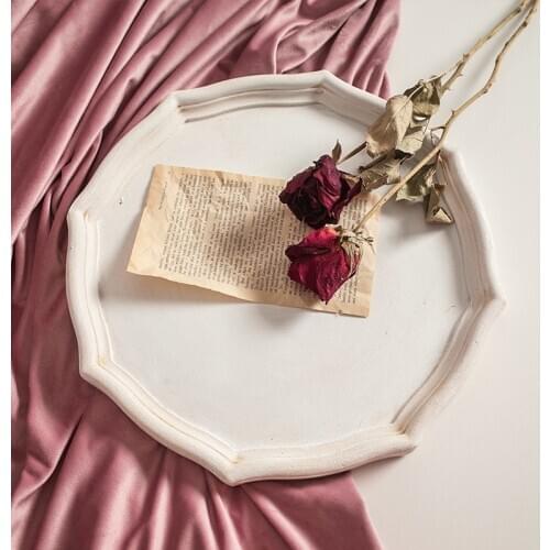 White Wooden Wood Powder Base Vintage Old Octagonal /Round shaped Pallets For Photography Props Kichen Tray 2021 New