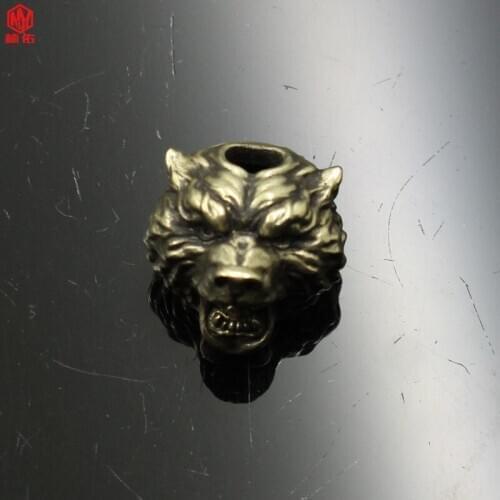 White Copper Brown Bear Knife Beads 1PCS EDC Tools Outdoor Backpack Survival Paracord Beads