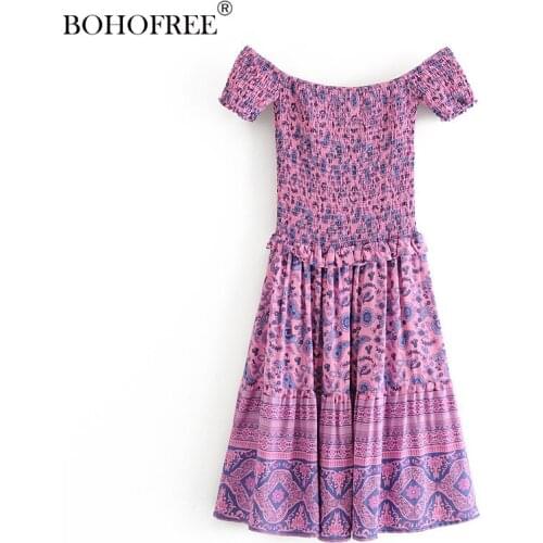 BOHOFREE Summer Short Sleeve Dresses