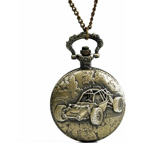 2003 Watch men Antique Car Desgin Pendant Quartz Pocket Watch Vintage Necklace Chain Men Boys New Gift