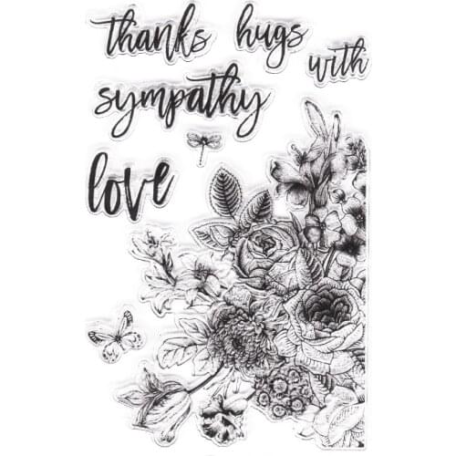 Flower Stamps Clear Silicone Rubber Scrapbook Floral Background Stamps