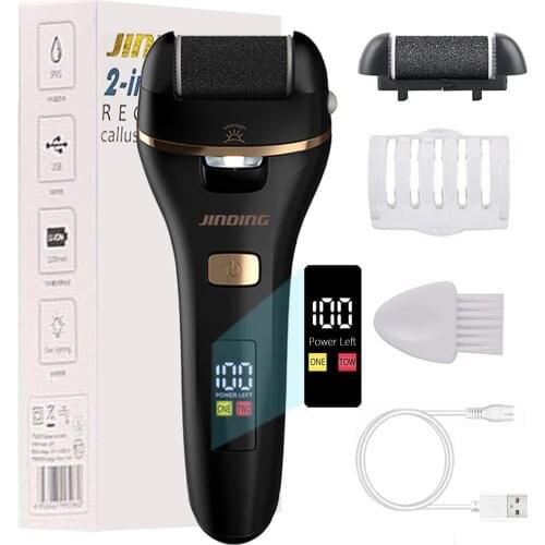 Electric Foot File Grinder Callus Remover Hard Cracked Dead Dry Skin Removal Feet Pedicure Tools Rechargeable Foot Care Tool LED