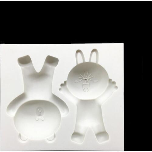Bear Rabbit 100% Platinum Silicone Sugarcraft Mould, Fondant Cake Decorating Tools Bakeware