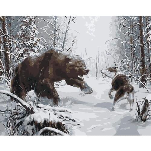 Topaz True 40x50cm No Frameless Painting By Numbers Animals On Canvas Pictures By Numbers Home Decoration Diy Minimalism Style