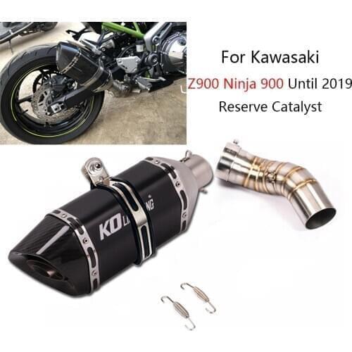 370mm Exhaust Set for Kawasaki Z900 Ninja 900 Until 2019 Motorcycle Middle Pipe Slip On 51mm Mufflers Removable Db Killer Escape