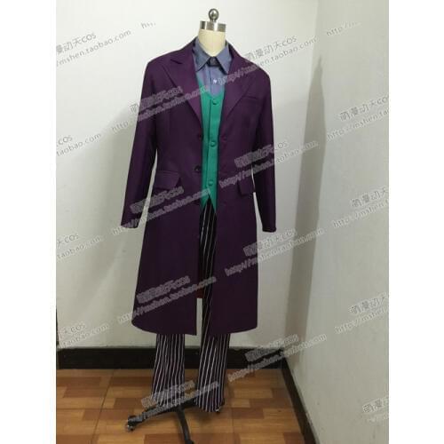 2016 Movie The Dark Knight Joker Cosplay Costume Arkham Coplay Costume