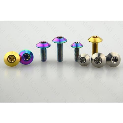 M5 M6 M8 (Multicolor, 4PCS) Pure Titanium Alloy Screws Umbrella Head Ti Screw Motorcycle Shell Bolt
