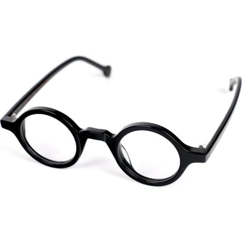 Small Vintage Round Hand Made Eyeglass Frames Full Rim Acetate Retro Glasses Eyewear Rx Able JDA3189