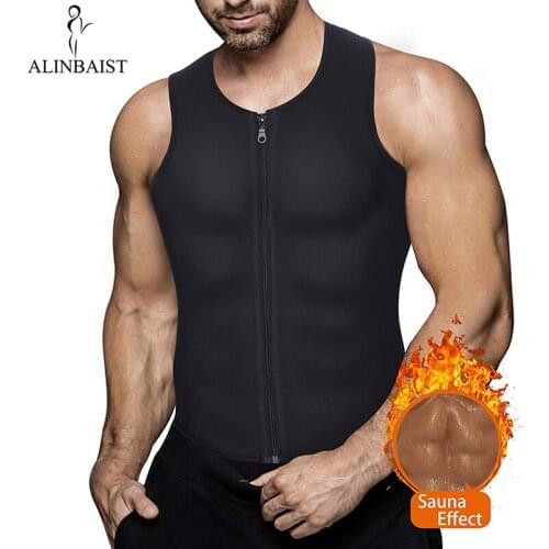 Men Waist Trainer Vest for Weight loss Neoprene Fitness Corset Body Shaper Zip Sauna Tank Top Workout Shirt Sauna Suit Women