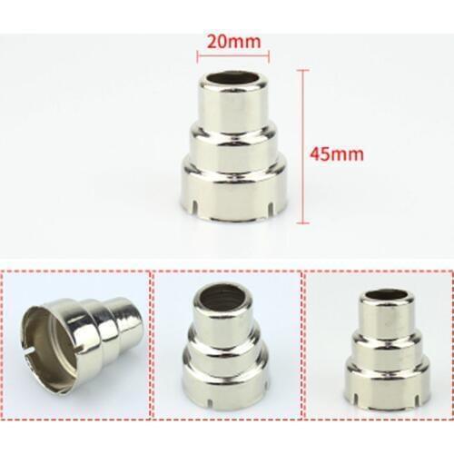 New Metallic Iron Round 34mm Tuyeres To 20mm Nozzle For SAIKE ATTEN HAKKO YIHUA Handheld Hot Air Gun