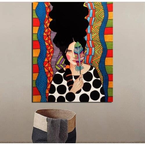 Nordic Poster Covering Eyes Girl Canvas Painting Print Living Room Home Decoration Modern Wall Art Oil Painting Posters Picture