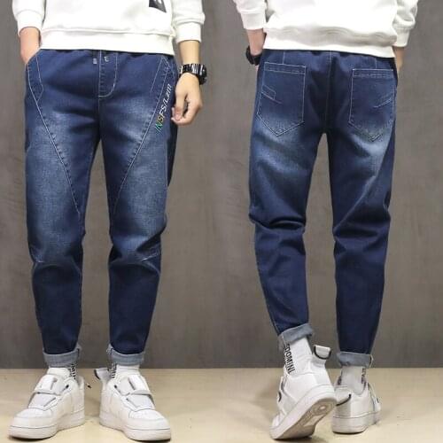 Plus Size M-10XL 2021 Thickened woollen and cotton trousers for men with small feet for winter. Thickened blue grey trousers