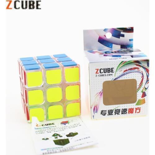 3x3x3 Zcube Transparent Magic Cubes Puzzle Cubes Transparent Cube Smooth Sticker Educational Toys for Children ZC33101