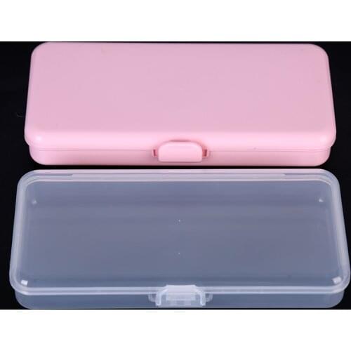 Plastic Empty Holder Container Case Rectangle Nail Storage Box for Long Nail Tools Tweezers Cuticle Pusher Brushes Pens Nail Art