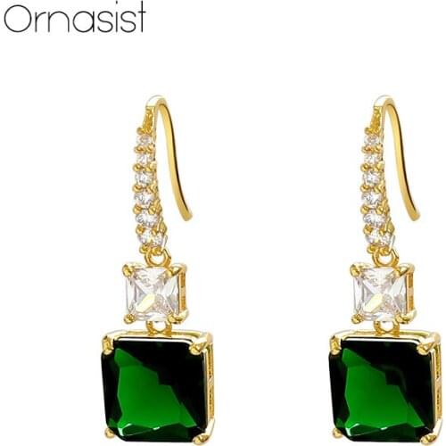 Luxury Square Crystal Earrings Elegant Atmosphere Retro Earrings Female Baroque Goddess Personality Earrings Girlfriends Gift