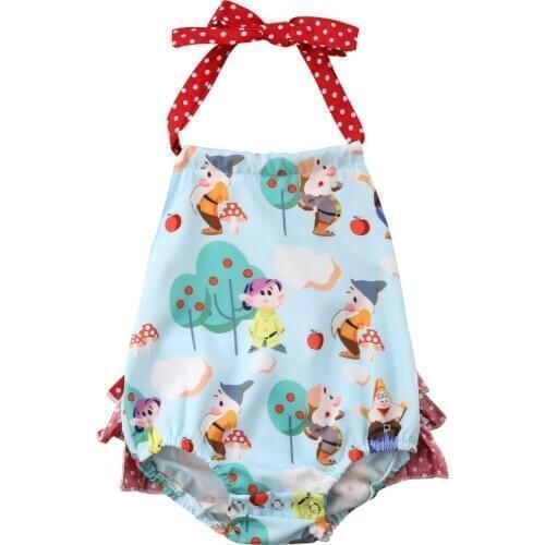 Xmas Infant Newborn Baby Kids Girl Cartoon Bodysuit Sleeveless Jumpsuit Clothes Toddler Sunsuit