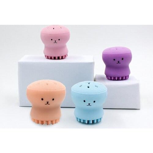 Facial Brush To Remove Makeup and Pores To Clean with Foaming Sponge Double-sided Silicone Massage Cleaning Brush