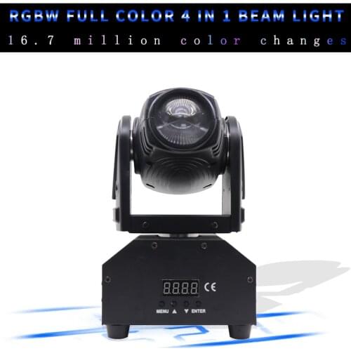 Super Beam Light 10W RGBW 4in1 moving head DMX512 light beam LED Spot Lighting Show Disco DJ Laser Light