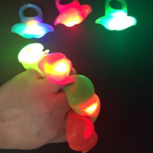 Led party led toys New 10pcs Finger Light Shiny Neon Stick Led Moustache Ring Luminous Toy Glow Dance glow Party Supply
