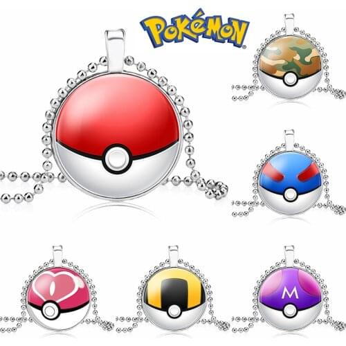 Takara Tomy Anime Pokemon Necklace for Women Men Metal Pendant Decoration Accessories Pikachu Pokeball Children Cosplay Toy Gift