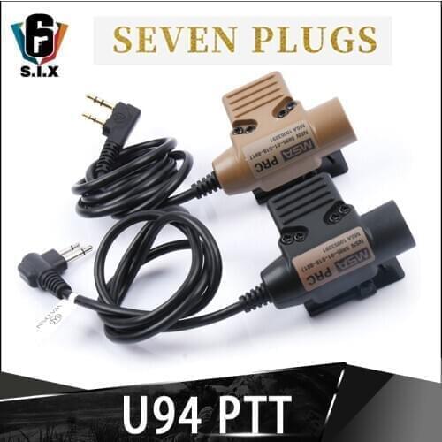 Tactical PTT Kenwood U94 PTT Airsoft PTT For RAC TMC COMTAC Headset 7 Plug Hunting Military PTT