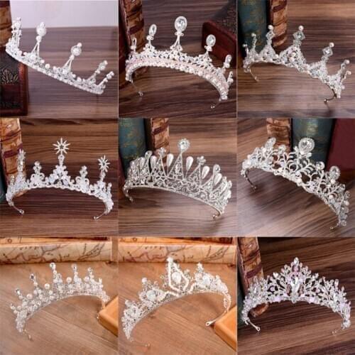 Diverse Gold Color Crystal Crowns Bride tiara Fashion Queen For Wedding Crown Headpiece Wedding Hair Jewelry Accessories
