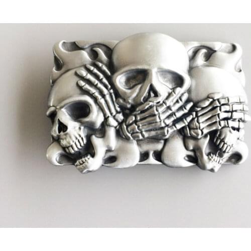 Distribute Classic Vintage Flame Shy Skulls Belt Buckle BUCKLE-CS041AS Free Shipping
