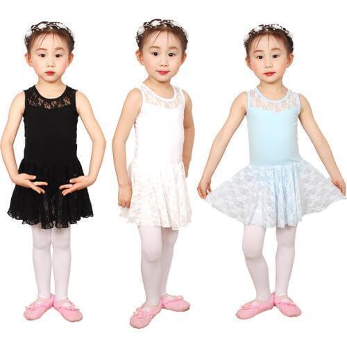 Valchirly Girls Costume Cotton Dance Leotards Skirts, Lovely Kids Lace Gymnastics Ballet Dress