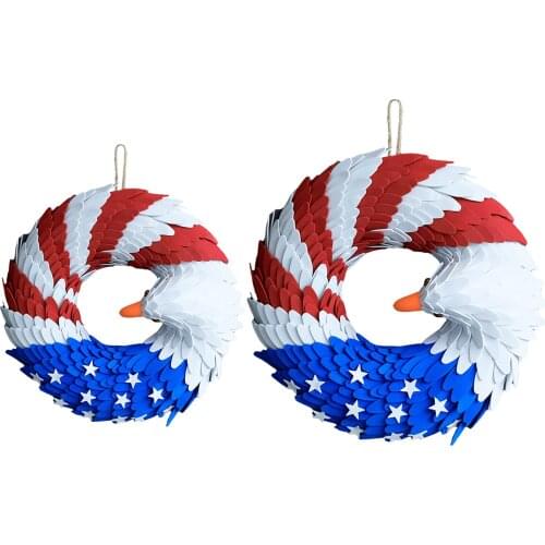 American Flag Eagle Wreath Fourth of July Wreath for Memorial Day Front Door Wedding Window Wall Home Festival Decoration