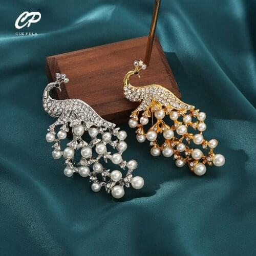 Vintage Metal Crystal Phoenix Fire Bird Brooch For Women Collar Pins Corsage Decoration Animal Brooch Badges Jewelry Accessories