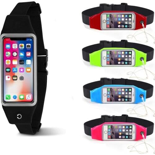 Waterproof Running Waist Bag Phone Touch Screen Pocket Outdoor Jogging Cycling Running Bag Adjustable Pack Purse Sport Belt Bag