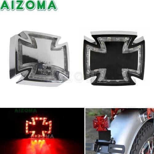 Motorcycle Rear Stop Tailing Maltese Cross 12V LED Brake Tail light For Harley Choppers Sportster XL 883 1200 Cafe Racer Custom