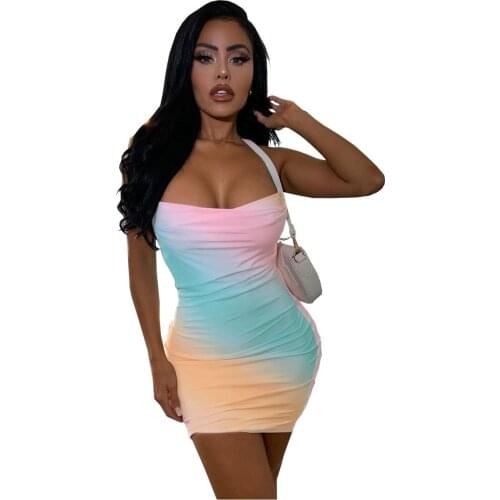 S-XL Womens Summer Casual Tie Dye Print Dress Party Clubwear