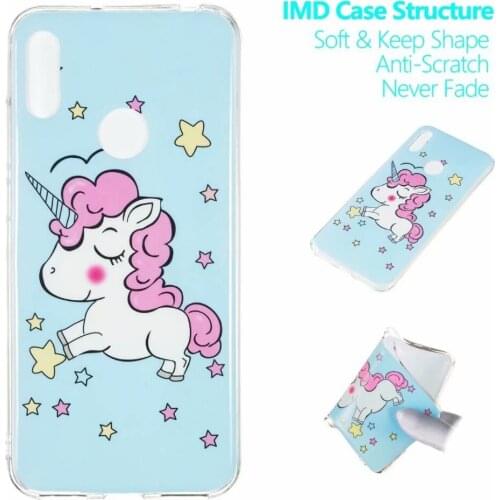 1pcs/lot Cartoon Pattern IMD Soft TPU Case with Noctilucent For Huawei P30 Lite P30 Pro P30 Y7 Y6 2019 Mate 20 Lite Pro