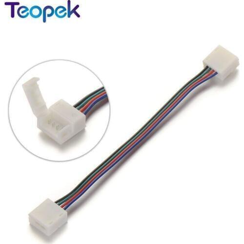 10pcs/lot 10mm 4pin RGB Connector Wire Cable For Waterproof IP65 Led Strip Light RGB 5050 Adapter Cable onnector
