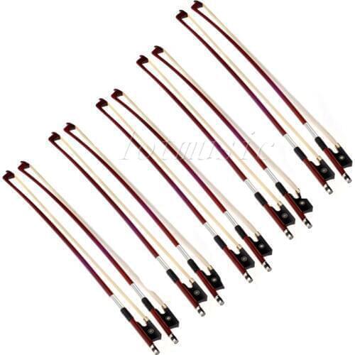10Pcs New Size Violin Bow Genuine Mongolian Horsehair Brazilwood Violin Parts