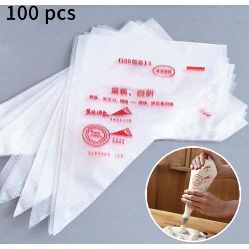 100pcs Medium Size Disposable Piping Bag Icing Fondant Cake Cream bag Decorating Pastry Tip Tool Bakery Baking Tools